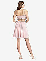 Rear View Thumbnail - Ballet Pink Ruffled Chiffon Cutout Mini Dress - Joey