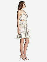 Side View Thumbnail - Blush Garden Ruffled Chiffon Cutout Mini Dress - Joey