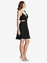 Side View Thumbnail - Black Ruffled Chiffon Cutout Mini Dress - Joey