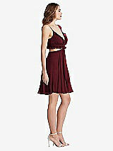 Side View Thumbnail - Cabernet Ruffled Chiffon Cutout Mini Dress - Joey