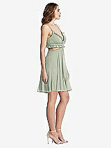Side View Thumbnail - Celadon Ruffled Chiffon Cutout Mini Dress - Joey
