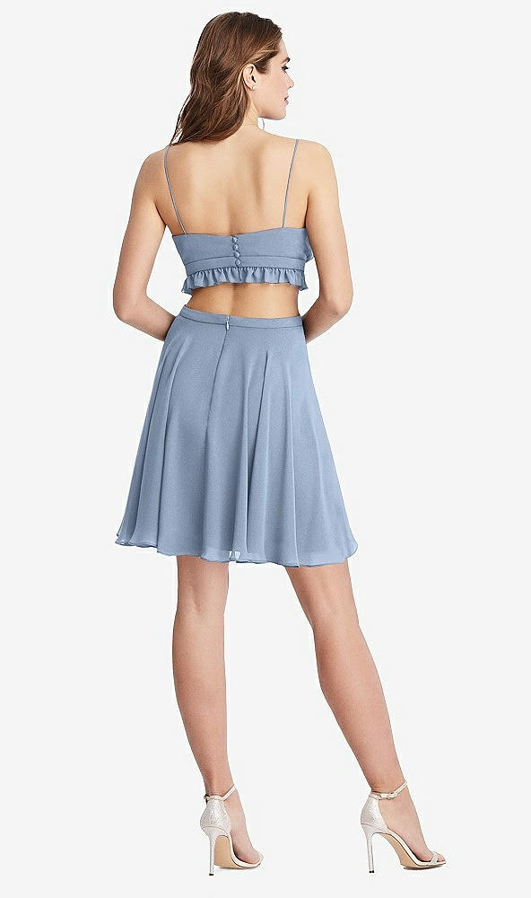 Back View - Cloudy Ruffled Chiffon Cutout Mini Dress - Joey
