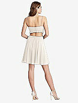 Rear View Thumbnail - Ivory Ruffled Chiffon Cutout Mini Dress - Joey