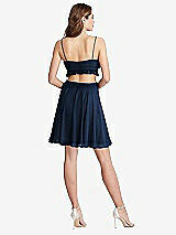 Rear View Thumbnail - Midnight Navy Ruffled Chiffon Cutout Mini Dress - Joey