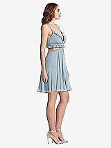 Side View Thumbnail - Mist Ruffled Chiffon Cutout Mini Dress - Joey