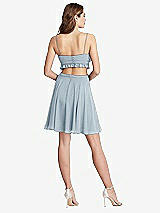 Rear View Thumbnail - Mist Ruffled Chiffon Cutout Mini Dress - Joey