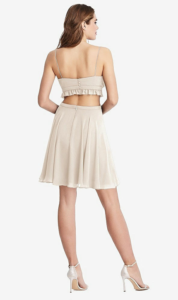 Back View - Oat Ruffled Chiffon Cutout Mini Dress - Joey