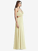 Side View Thumbnail - Butter Yellow Ruffled Chiffon Cutout Maxi Dress - Jessie