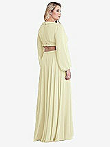 Alt View 2 Thumbnail - Butter Yellow Bishop Sleeve Ruffled Chiffon Cutout Maxi Dress - Harlow 