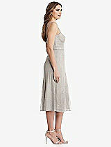 Side View Thumbnail - Oyster Lace Bustier Midi Dress with Spaghetti Straps