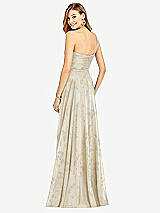Rear View Thumbnail - Butter Yellow Floral One-Shoulder Draped Chiffon Maxi Dress - Dani