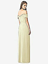Rear View Thumbnail - Butter Yellow Off-the-Shoulder Ruched Chiffon Maxi Dress - Alessia