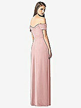 Rear View Thumbnail - Rose Off-the-Shoulder Ruched Chiffon Maxi Dress - Alessia