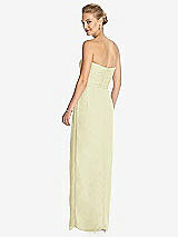 Rear View Thumbnail - Butter Yellow Strapless Draped Chiffon Maxi Dress - Lila