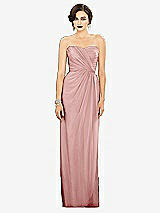 Alt View 1 Thumbnail - Rose Strapless Draped Chiffon Maxi Dress - Lila