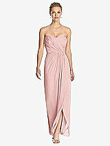 Front View Thumbnail - Rose Strapless Draped Chiffon Maxi Dress - Lila