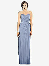 Alt View 1 Thumbnail - Sky Blue Strapless Draped Chiffon Maxi Dress - Lila