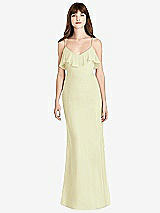 Front View Thumbnail - Butter Yellow Ruffle-Trimmed Backless Maxi Dress