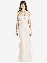 Front View Thumbnail - Ivory Ruffle-Trimmed Backless Maxi Dress