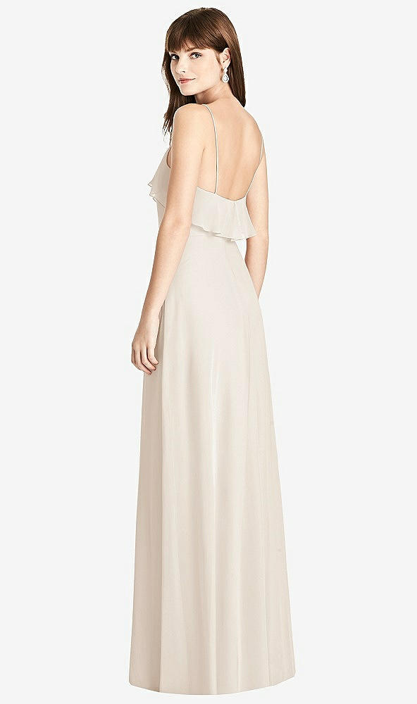 Back View - Oat Ruffle-Trimmed Backless Maxi Dress