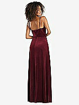 Rear View Thumbnail - Cabernet Bustier Velvet Maxi Dress with Pockets