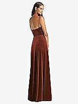 Rear View Thumbnail - Auburn Moon Velvet Wrap Maxi Dress with Pockets