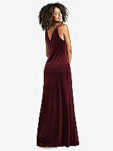 Rear View Thumbnail - Cabernet Cowl-Neck Velvet Maxi Tank Dress - Priya