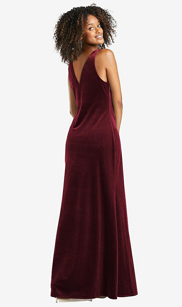 Back View - Cabernet Cowl-Neck Velvet Maxi Tank Dress - Priya