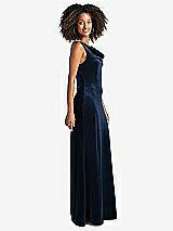 Side View Thumbnail - Midnight Navy Cowl-Neck Velvet Maxi Tank Dress - Priya