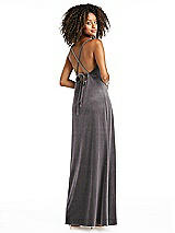 Alt View 2 Thumbnail - Caviar Gray Cowl-Neck Convertible Velvet Maxi Slip Dress - Sloan