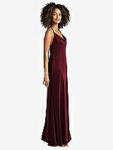 Side View Thumbnail - Cabernet Cowl-Neck Convertible Velvet Maxi Slip Dress - Sloan