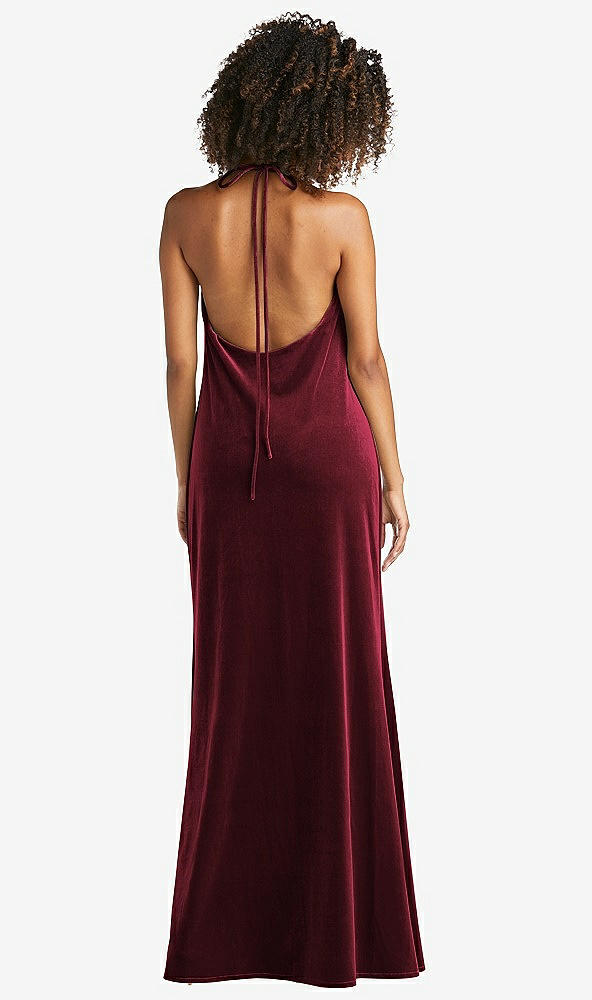 Back View - Cabernet Cowl-Neck Convertible Velvet Maxi Slip Dress - Sloan