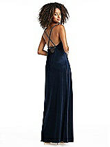 Alt View 2 Thumbnail - Midnight Navy Cowl-Neck Convertible Velvet Maxi Slip Dress - Sloan