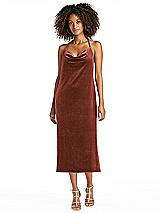 Alt View 1 Thumbnail - Auburn Moon Cowl-Neck Convertible Velvet Midi Slip Dress - Isa