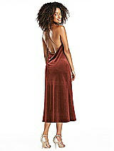 Alt View 2 Thumbnail - Auburn Moon Cowl-Neck Convertible Velvet Midi Slip Dress - Isa