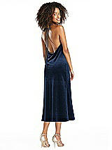 Alt View 2 Thumbnail - Midnight Navy Cowl-Neck Convertible Velvet Midi Slip Dress - Isa