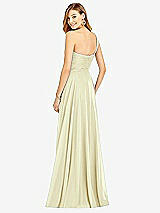 Rear View Thumbnail - Butter Yellow One-Shoulder Draped Chiffon Maxi Dress - Dani