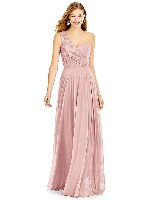 One-Shoulder Draped Chiffon Maxi Dress - Dani