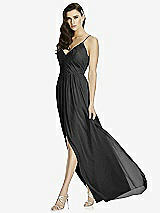 Front View Thumbnail - Black Deep V-Back Shirred Maxi Dress - Ensley