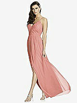 Front View Thumbnail - Desert Rose Deep V-Back Shirred Maxi Dress - Ensley