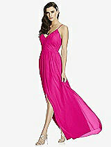 Front View Thumbnail - Think Pink Deep V-Back Shirred Maxi Dress - Ensley