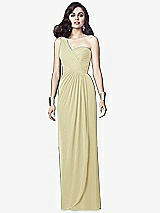 Alt View 1 Thumbnail - Butter Yellow One-Shoulder Draped Maxi Dress with Front Slit - Aeryn