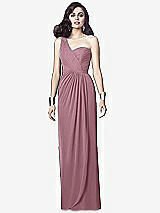 Alt View 1 Thumbnail - Dusty Pink One-Shoulder Draped Maxi Dress with Front Slit - Aeryn