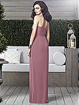 Alt View 2 Thumbnail - Dusty Pink One-Shoulder Draped Maxi Dress with Front Slit - Aeryn