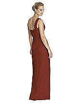 Rear View Thumbnail - Auburn Moon One-Shoulder Draped Maxi Dress with Front Slit - Aeryn