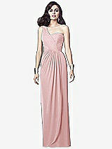 Alt View 1 Thumbnail - Ballet Pink One-Shoulder Draped Maxi Dress with Front Slit - Aeryn