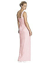 Rear View Thumbnail - Ballet Pink One-Shoulder Draped Maxi Dress with Front Slit - Aeryn
