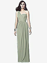 Alt View 1 Thumbnail - Celadon One-Shoulder Draped Maxi Dress with Front Slit - Aeryn