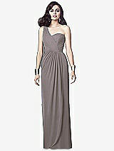 Alt View 1 Thumbnail - Cashmere Gray One-Shoulder Draped Maxi Dress with Front Slit - Aeryn