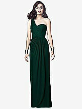 Alt View 1 Thumbnail - Hunter Green One-Shoulder Draped Maxi Dress with Front Slit - Aeryn